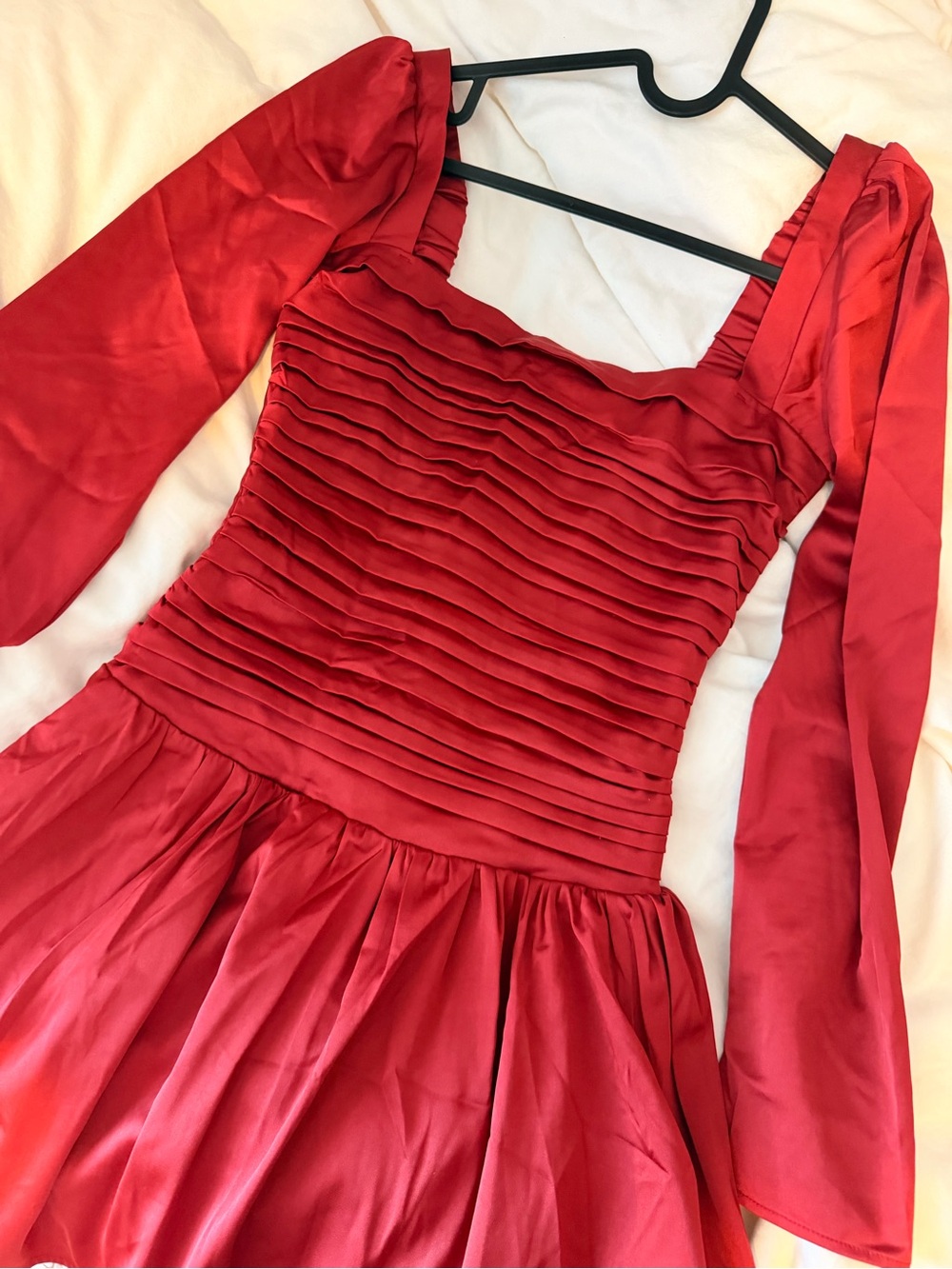 Abercrombie & Fitch Deep Red Dress with Smocked Bodice